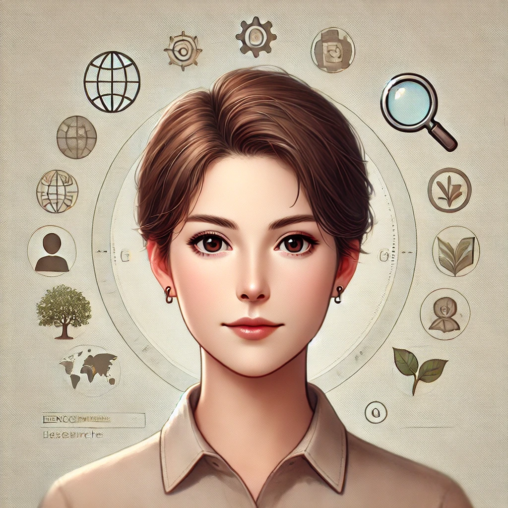 dall·e 2024-10-11 19.39.27 - a detailed avatar-style profile picture of a young woman with a professional and confident look, similar to the provided example. she has short brown .webp