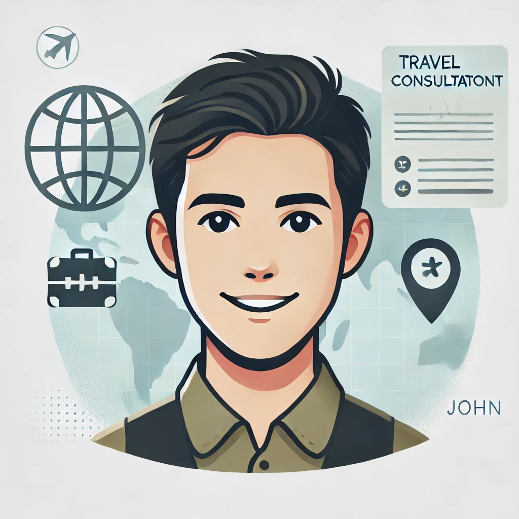 dall·e 2024-10-06 21.07.05 - a face avatar of a young male named john, representing a travel consultant. the avatar should depict a knowledgeable and friendly personality, with an.webp