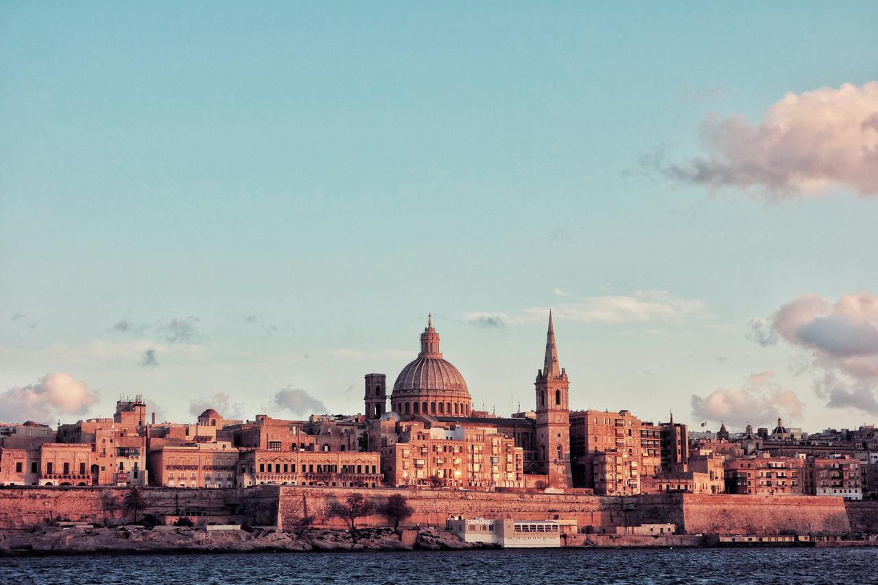 The city of Valletta at sunset