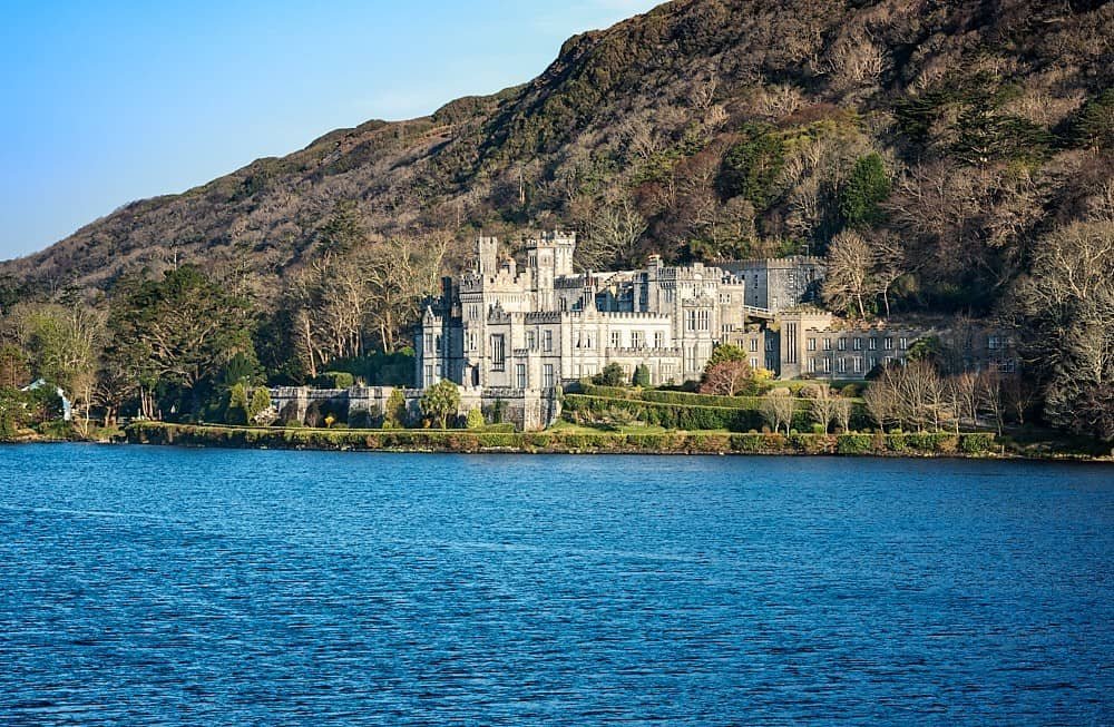 Kylemore Abbey seen from across the lake